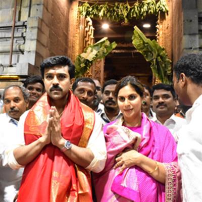 Ram Charan seeks Lord Venkateswara's blessings at Tirupati with wife on birthday