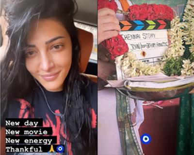 Shruti Haasan starts shooting for ‘Chennai Story’, shares pics from mahurat shot