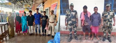 दो भारतीय दलालों के साथ असम और त्रिपुरा में अवैध प्रवेश के आरोप में 7 और बांग्लादेशी पकड़े गए