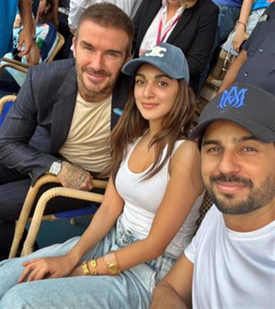 Sidharth shares throwback pic with 'football legend' David Beckham, 'cheering partner' Kiara
