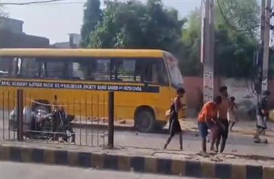 Kavadis ruckus in Haryana, bricks and stones pelted on school bus