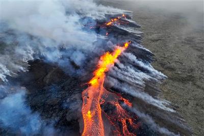 Volcano erupts in Iceland