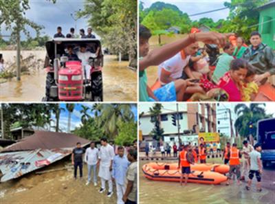 MP, UP govts donate funds for flood relief in Tripura