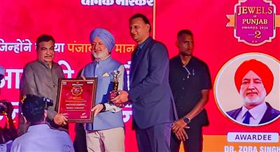 DBU Chancellor Dr. Zora Singh Honored with 'Jewels of Punjab' Award