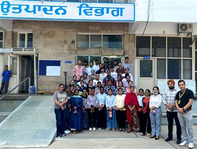 Students of Desh Bhagat University visited Verka Milk Plant