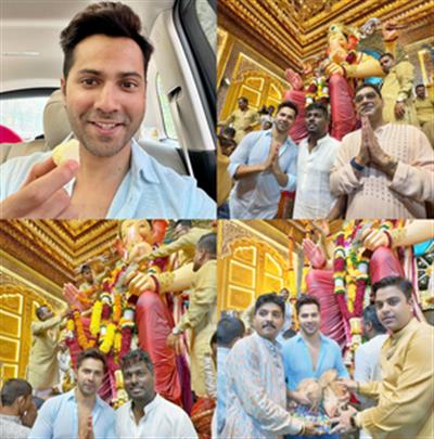 Ahead of ‘Baby John’ release, Varun, Atlee seek divine blessings at Lalbaughcha Raja