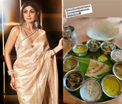 Shilpa Shetty treats her taste buds to traditional South Indian thali delight