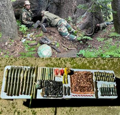 Huge quantity of arms & ammunition recovered in J&K's Kupwara