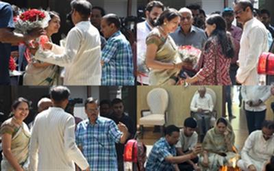 Kejriwal vacates official residence, moves to new home