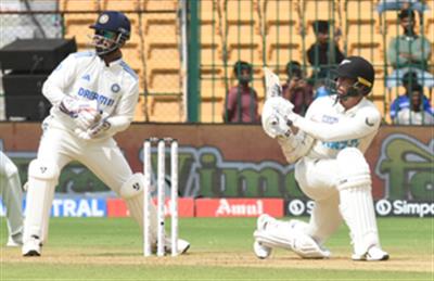 1st Test: Conway’s unbeaten 61 helps NZ reach 82/1 after bowling out India for 46