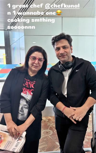 Farah Khan meets celebrity chef Kunal Kapoor at Airport