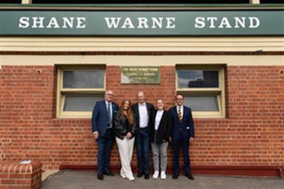 Stand named after Shane Warne unveiled at Melbourne’s Junction Oval