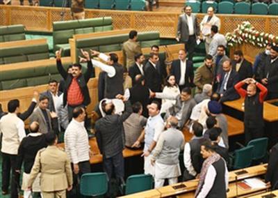 Uproar in J&K Assembly over Article 370 resolution