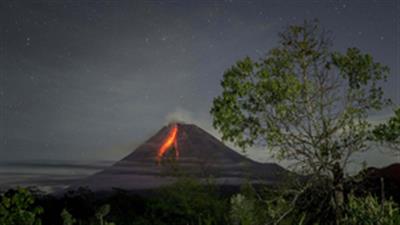 Mount Marapi in Indonesia's West Sumatra erupts