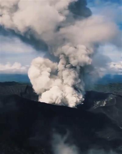 Mount Dukono in Indonesia's North Maluku erupts, flight warning issued