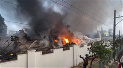 Three-story building collapses as fire rages in Hyderabad plastic factory