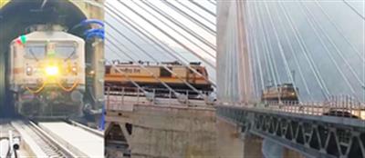 Railways completes trial run on J&K's cable-stayed Anji Khad Bridge