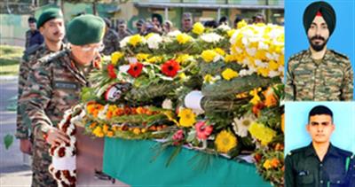 J&K: Wreath laying ceremony of two soldiers held in Akhnoor sector