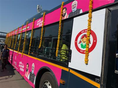 Gurugram: GMCBL flags off ‘Pink Buses’ on Women’s Day